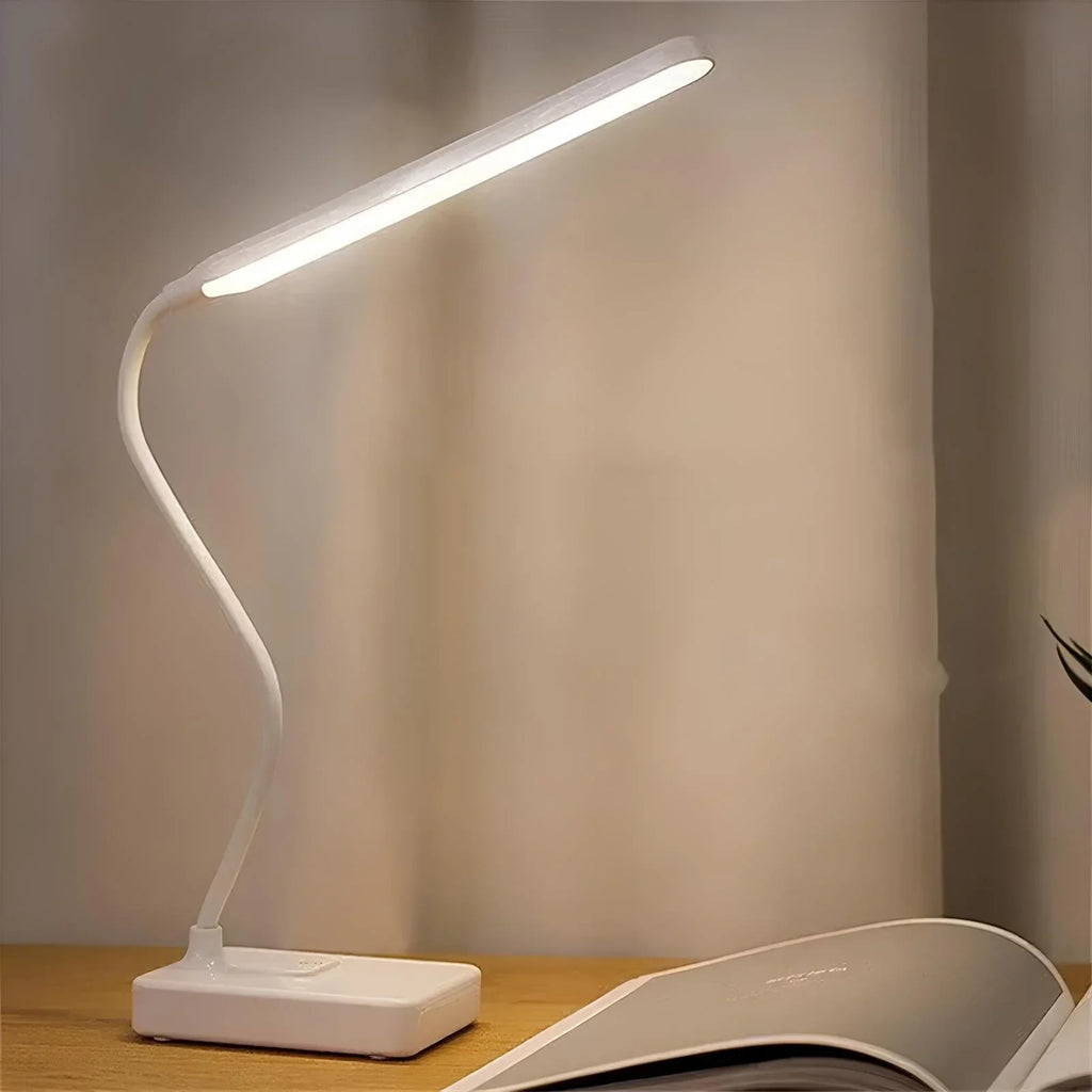 Desk Lamp | Flexible Arm & Dimmable | USB Rechargeable & Plug-In