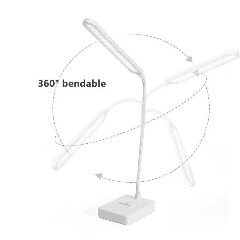 Desk Lamp | Flexible Arm & Dimmable | USB Rechargeable & Plug-In