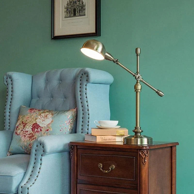 Desk Lamp | Mid-Century Copper Dome & Adjustable Arm