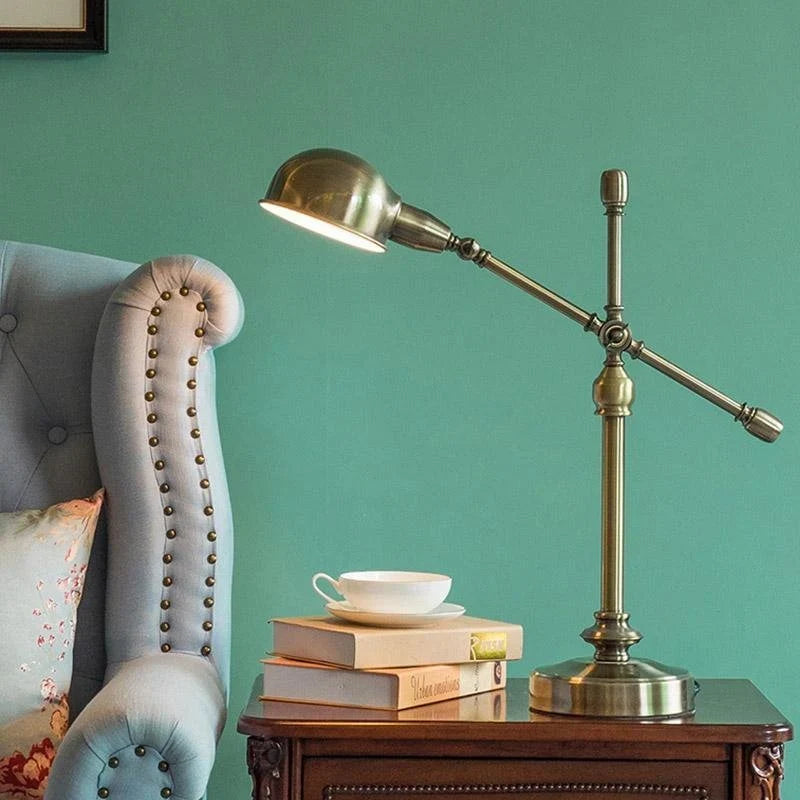 Desk Lamp | Mid-Century Copper Dome & Adjustable Arm