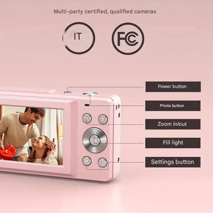 Digital Camera | Retro Style & 1080p Full HD | Includes 32 GB SD Card