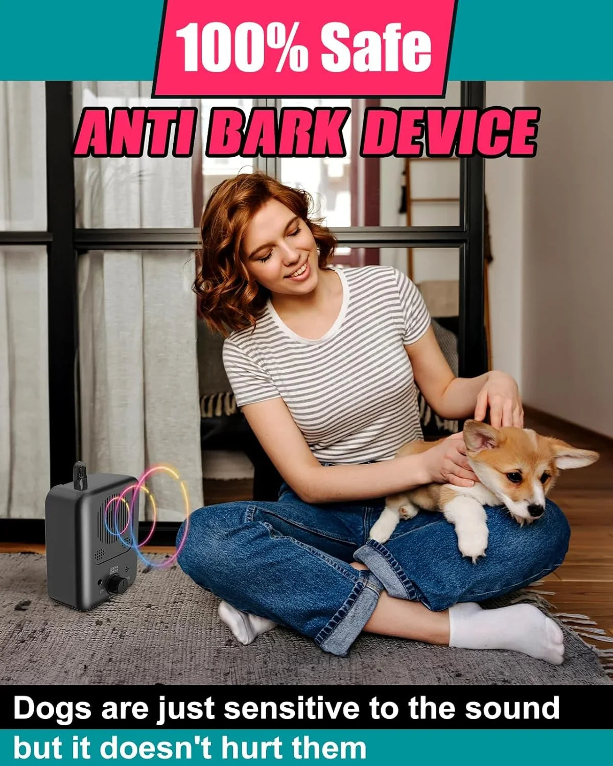 Dog Bark Control Device | Automatic Ultrasonic & USB-Rechargeable | 15 m Range