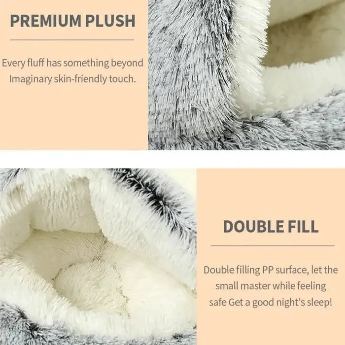 Dog & Cat Bed | Deluxe Plush, Non-Slip & Removable Machine-Washable Cover