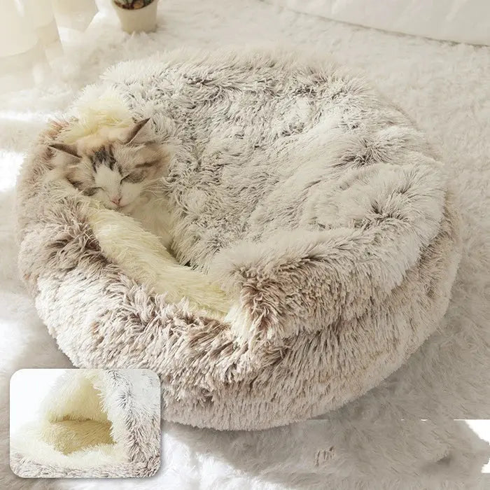 Dog & Cat Bed | Deluxe Plush, Non-Slip & Removable Machine-Washable Cover