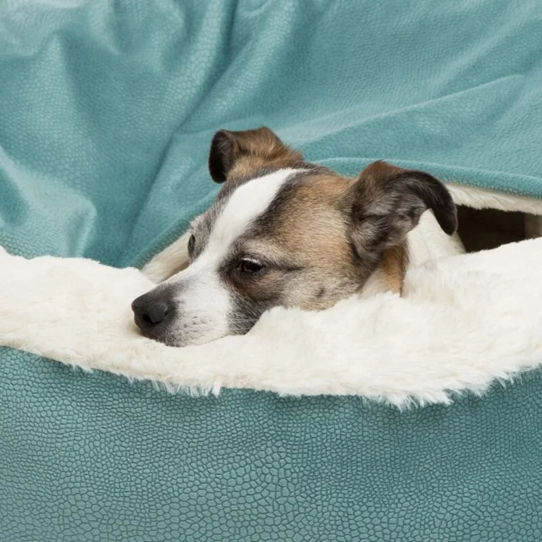 Dog Cave Bed | Orthopedic Support & Breathable Vegan Fur