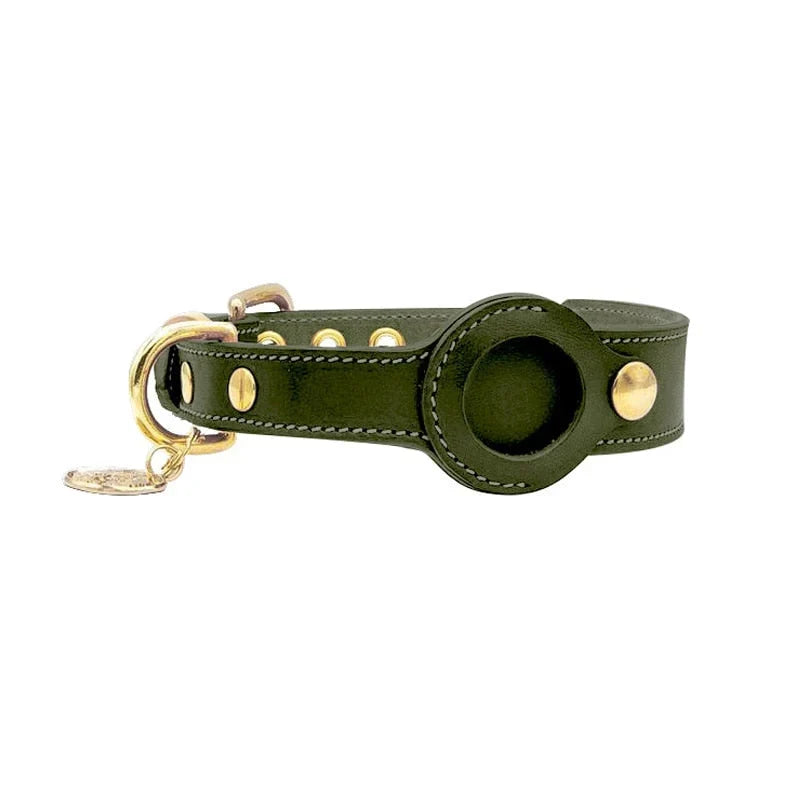 Dog Collar | AirTag-Compatible Genuine Leather & Padded Lining