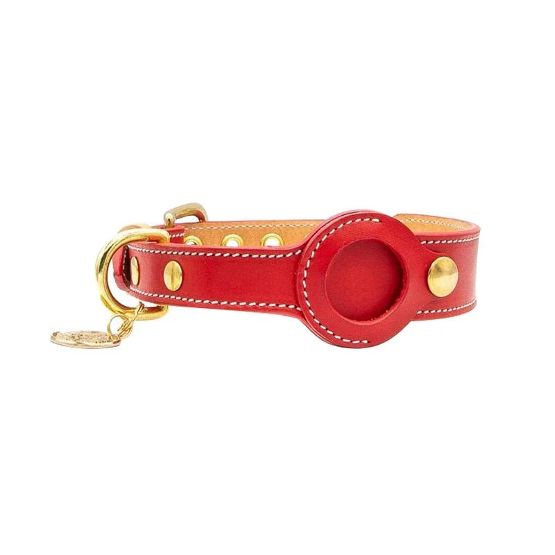 Dog Collar | AirTag-Compatible Genuine Leather & Padded Lining