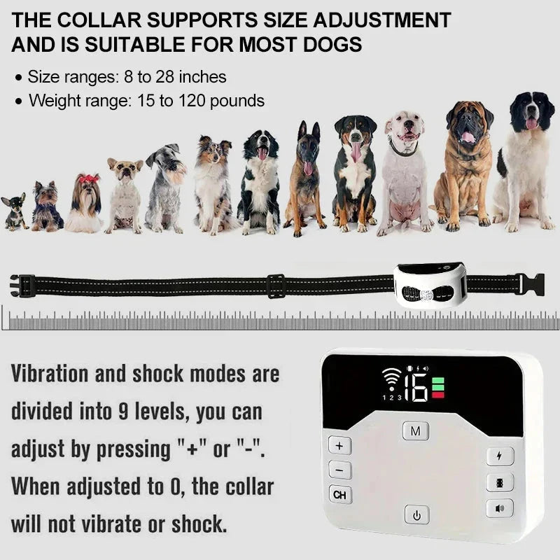 Dog Containment System | 2-in-1 Wireless Fence & Training Collar | 300 m Range