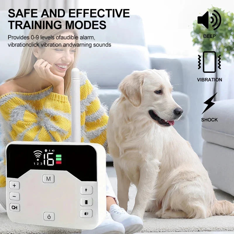 Dog Containment System | 2-in-1 Wireless Fence & Training Collar | 300 m Range