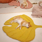Dog Mat | Leaf-Shaped Cotton-Polyester & Machine-Washable | For Medium & Large Dogs