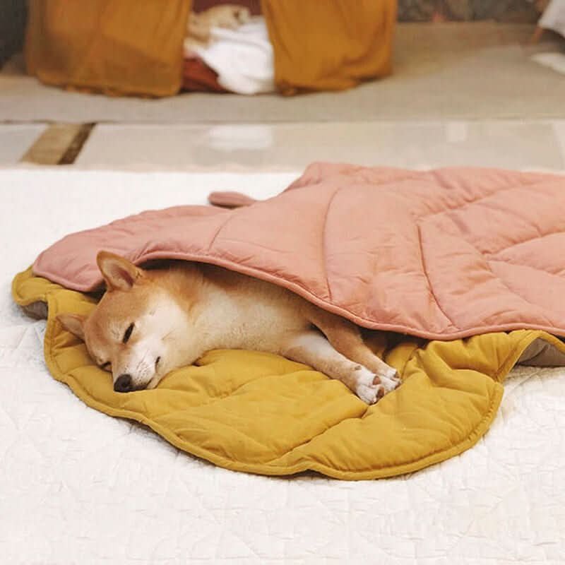 Dog Mat | Leaf-Shaped Cotton-Polyester & Machine-Washable | For Medium & Large Dogs