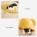 Dog Mat | Leaf-Shaped Cotton-Polyester & Machine-Washable | For Medium & Large Dogs