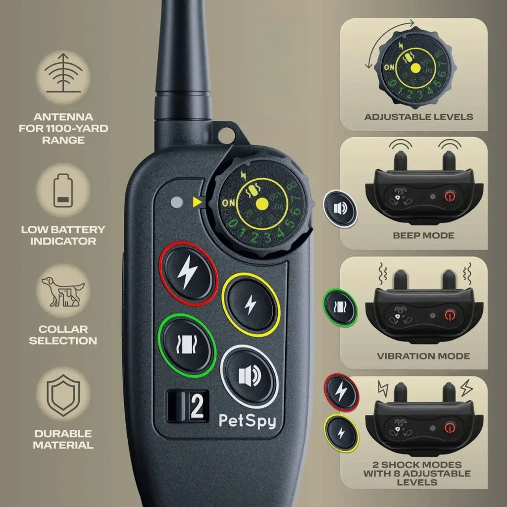 Dog Training Collar | 1000m Range Waterproof & Rechargeable