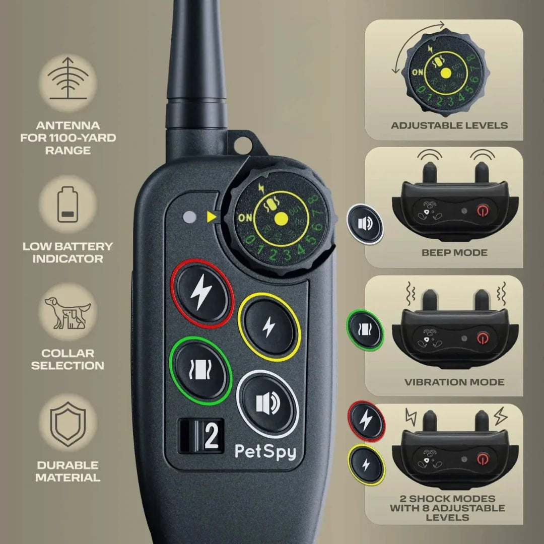Dog Training Collar | 1000m Range Waterproof & Rechargeable