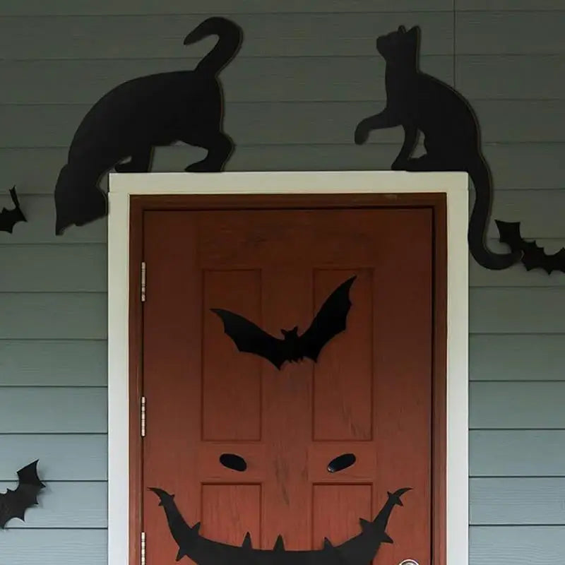 Door Corner Sign | Handcrafted Wood & Cat Silhouettes | Set of 3