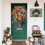 Door Wreath | Handcrafted Peony & Pumpkin | Indoor & Outdoor