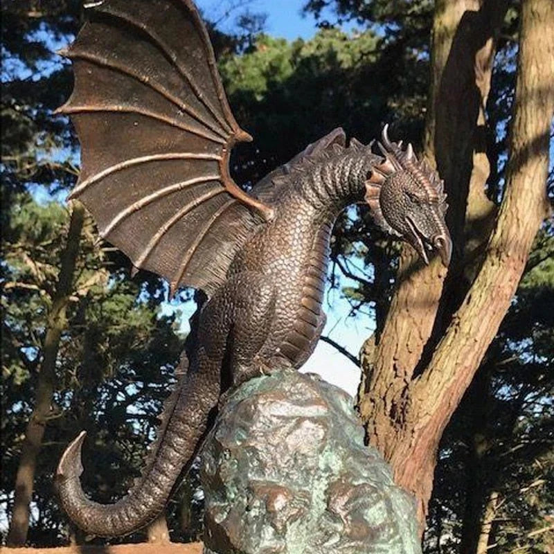 Dragon Fountain | Fire-Breathing Resin Water Feature | 30 x 30 x 25 cm