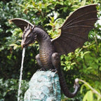 Dragon Fountain | Fire-Breathing Resin Water Feature | 30 x 30 x 25 cm
