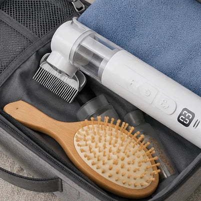 Electric Fur Comb | Suction & Detangling | 60-Minute Battery