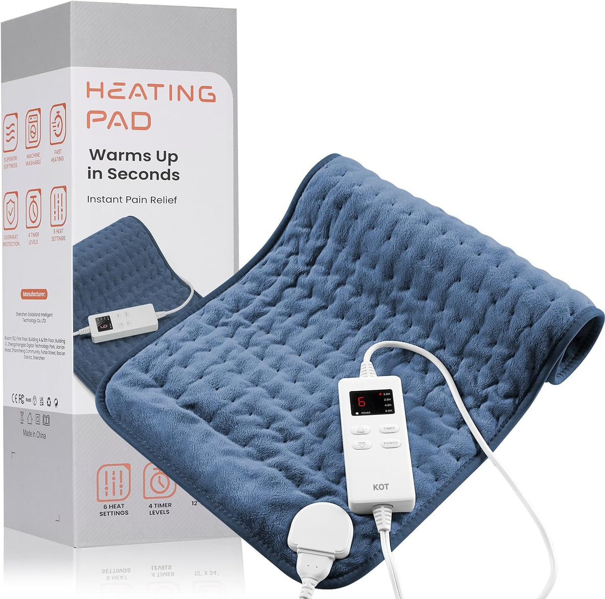 Electric Heating Pad | PTC Rapid Heating & Massage