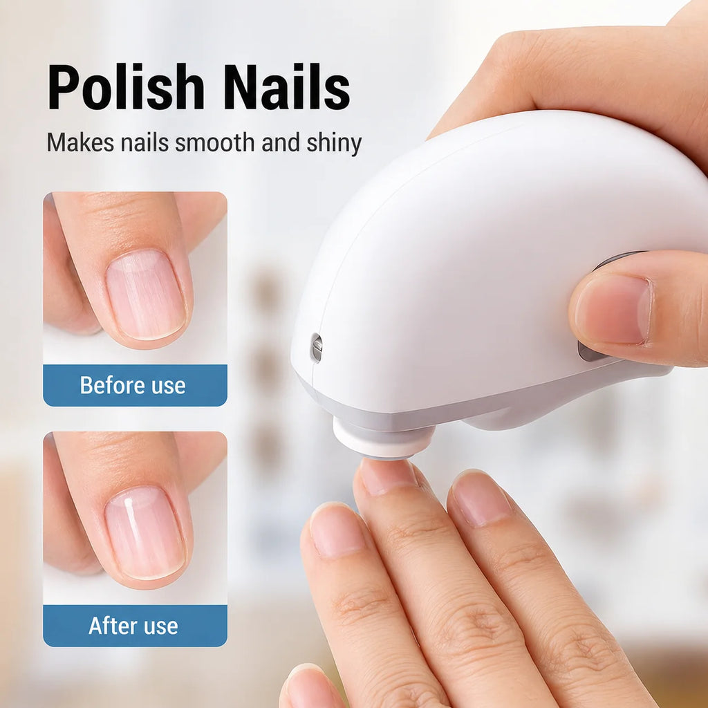 Electric Nail Clipper | 3-in-1 Trim, File & Polish | USB-Rechargeable