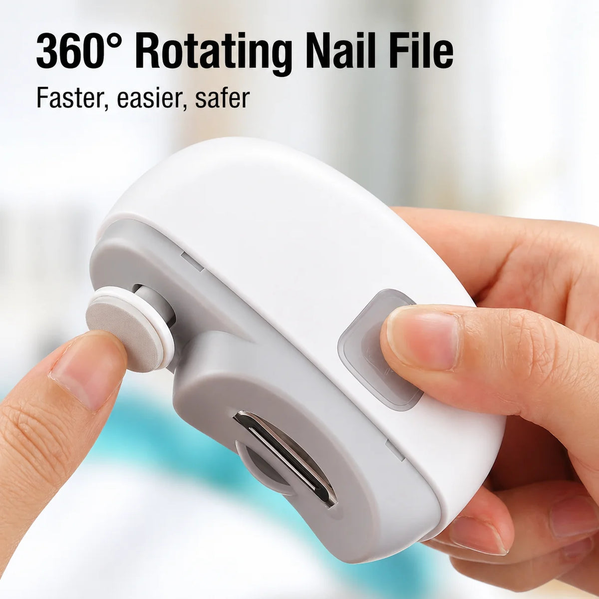 Electric Nail Clipper | 3-in-1 Trim, File & Polish | USB-Rechargeable