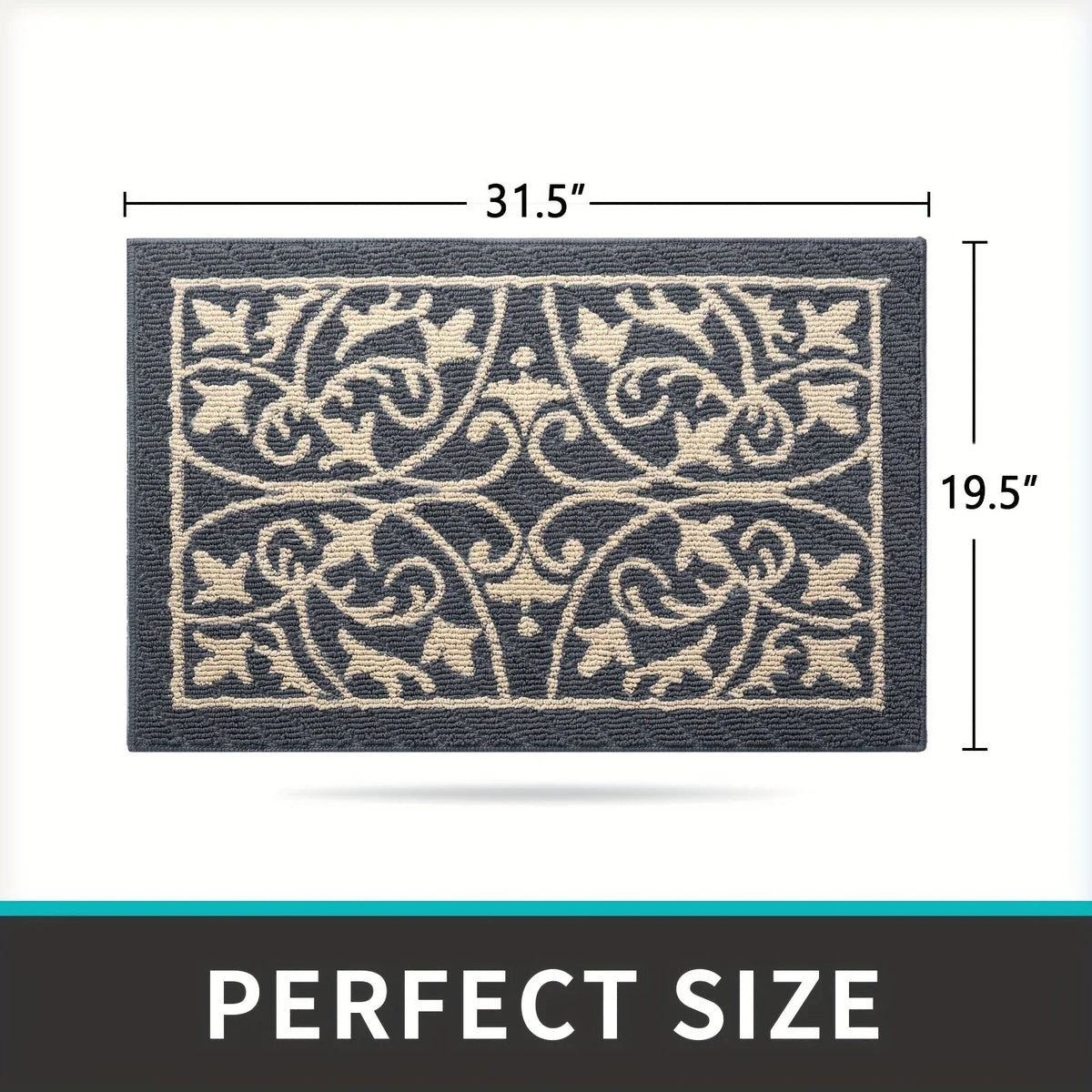 Entrance Mat | Non-Slip Rubber Backing & Machine-Washable | 60 x 90 cm