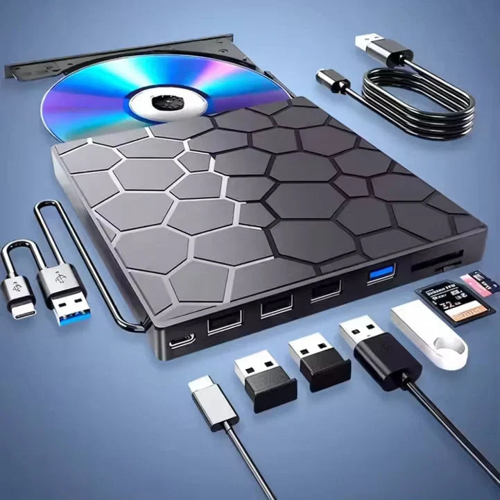 External CD/DVD Drive | USB-C & USB 3.0 Plug & Play