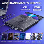 External CD/DVD Drive | USB-C & USB 3.0 Plug & Play