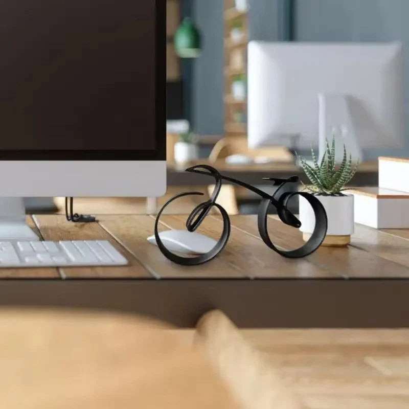 Fahrradskulptur | Minimalistisch & Modern | Schreibtisch- & Regaldekoration
