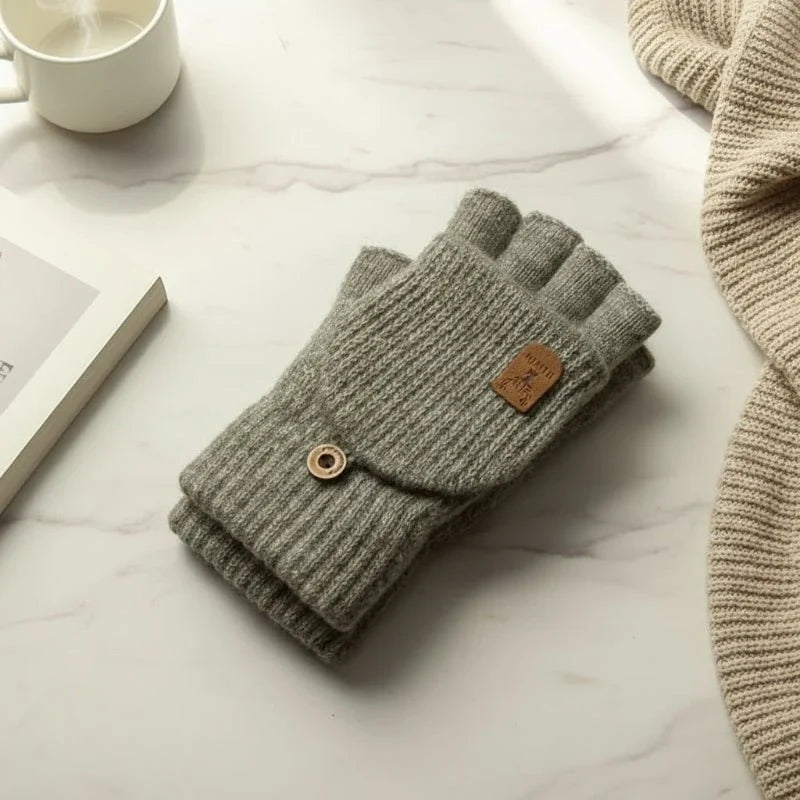 Fingerless Gloves | Touchscreen Compatible & Soft Acrylic Knit | One Size