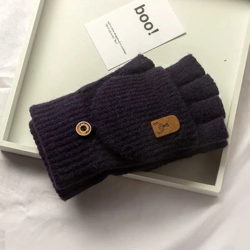 Fingerless Gloves | Touchscreen Compatible & Soft Acrylic Knit | One Size
