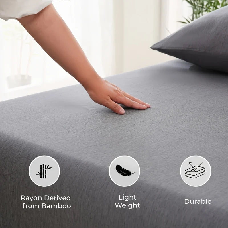 Fitted Sheet | Cooling Bamboo Blend & Moisture-Wicking | Deep Pockets