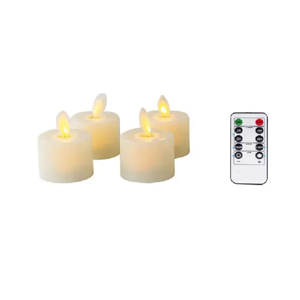 Flameless Candle Set | Realistic Moving Wick & Remote Control | 4-Piece Set