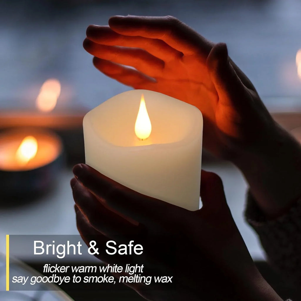 Flameless Candle Set | Realistic Moving Wick & Remote Control | 4-Piece Set