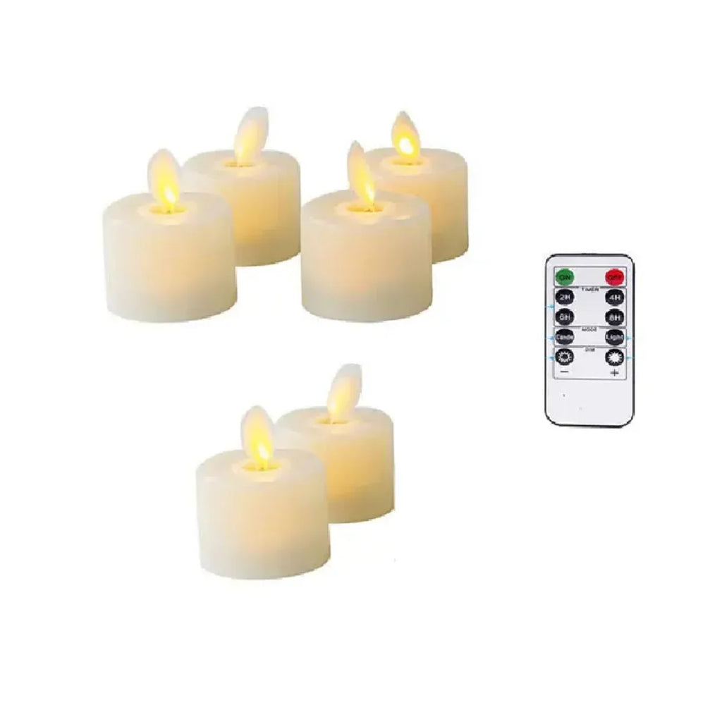 Flameless Candle Set | Realistic Moving Wick & Remote Control | 4-Piece Set
