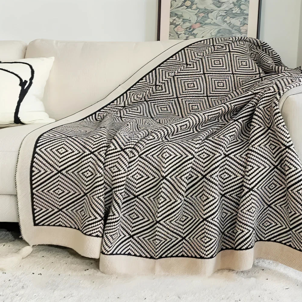 Fleece Blanket | Soft Lightweight Polyester Geometric Print