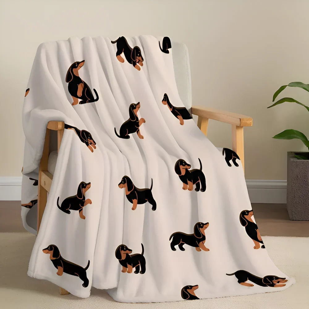 Fleece Blanket | Soft Polyester & Dachshund Design | Three Sizes