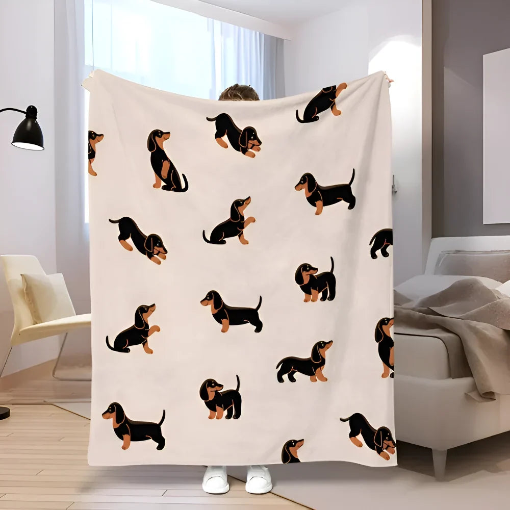 Fleece Blanket | Soft Polyester & Dachshund Design | Three Sizes