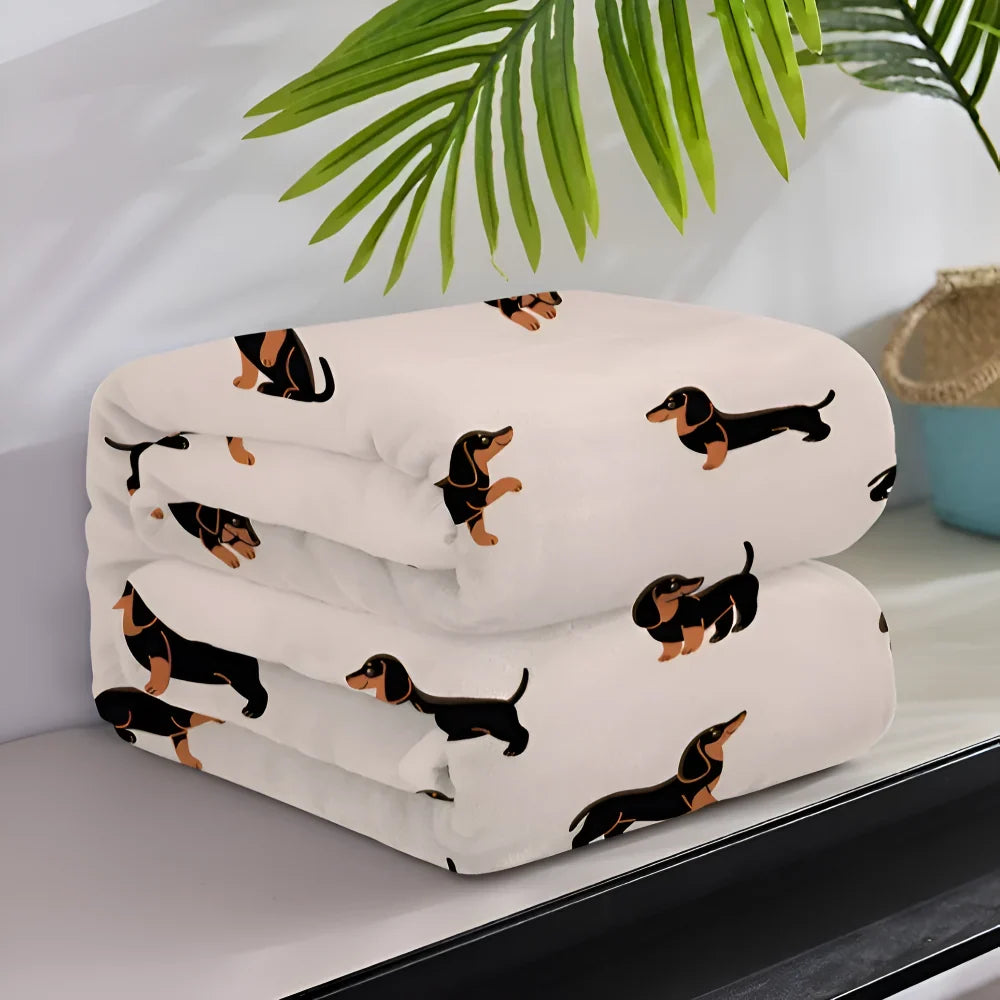 Fleece Blanket | Soft Polyester & Dachshund Design | Three Sizes