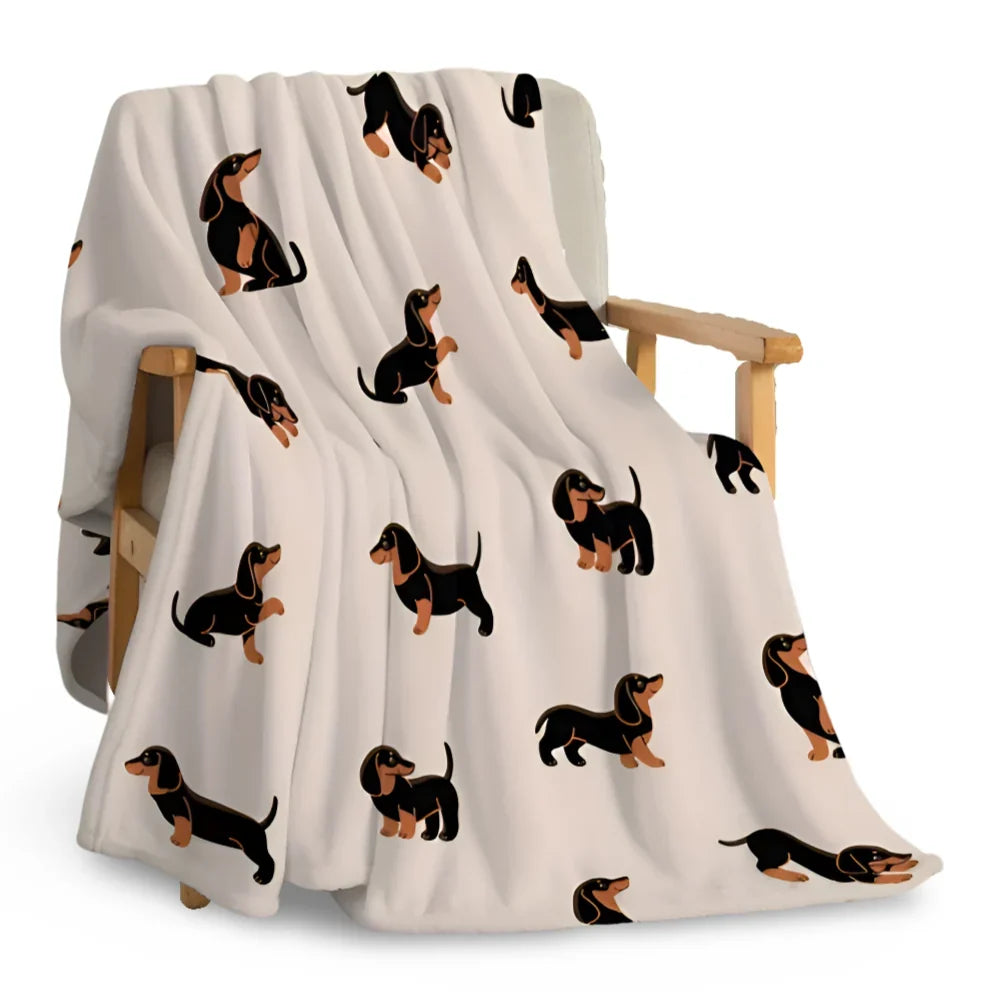 Fleece Blanket | Soft Polyester & Dachshund Design | Three Sizes