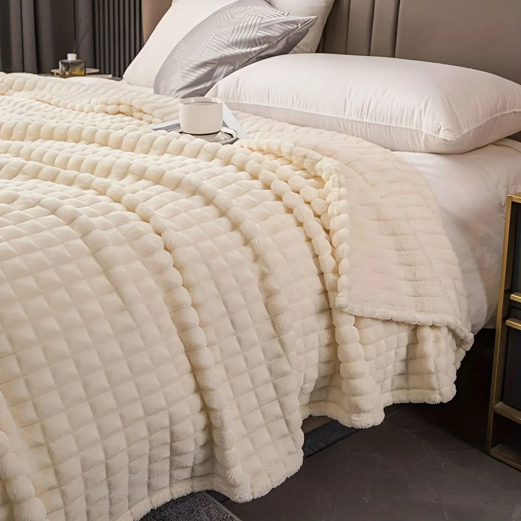 Fleece Blanket | Ultra-Soft Textured Coral Fleece | Machine-Washable