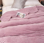 Fleece Blanket | Ultra-Soft Textured Coral Fleece | Machine-Washable