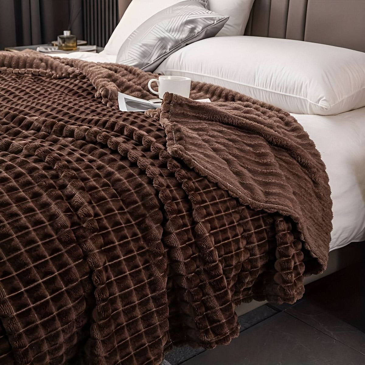 Fleece Blanket | Ultra-Soft Textured Coral Fleece | Machine-Washable