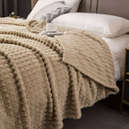 Fleece Blanket | Ultra-Soft Textured Coral Fleece | Machine-Washable