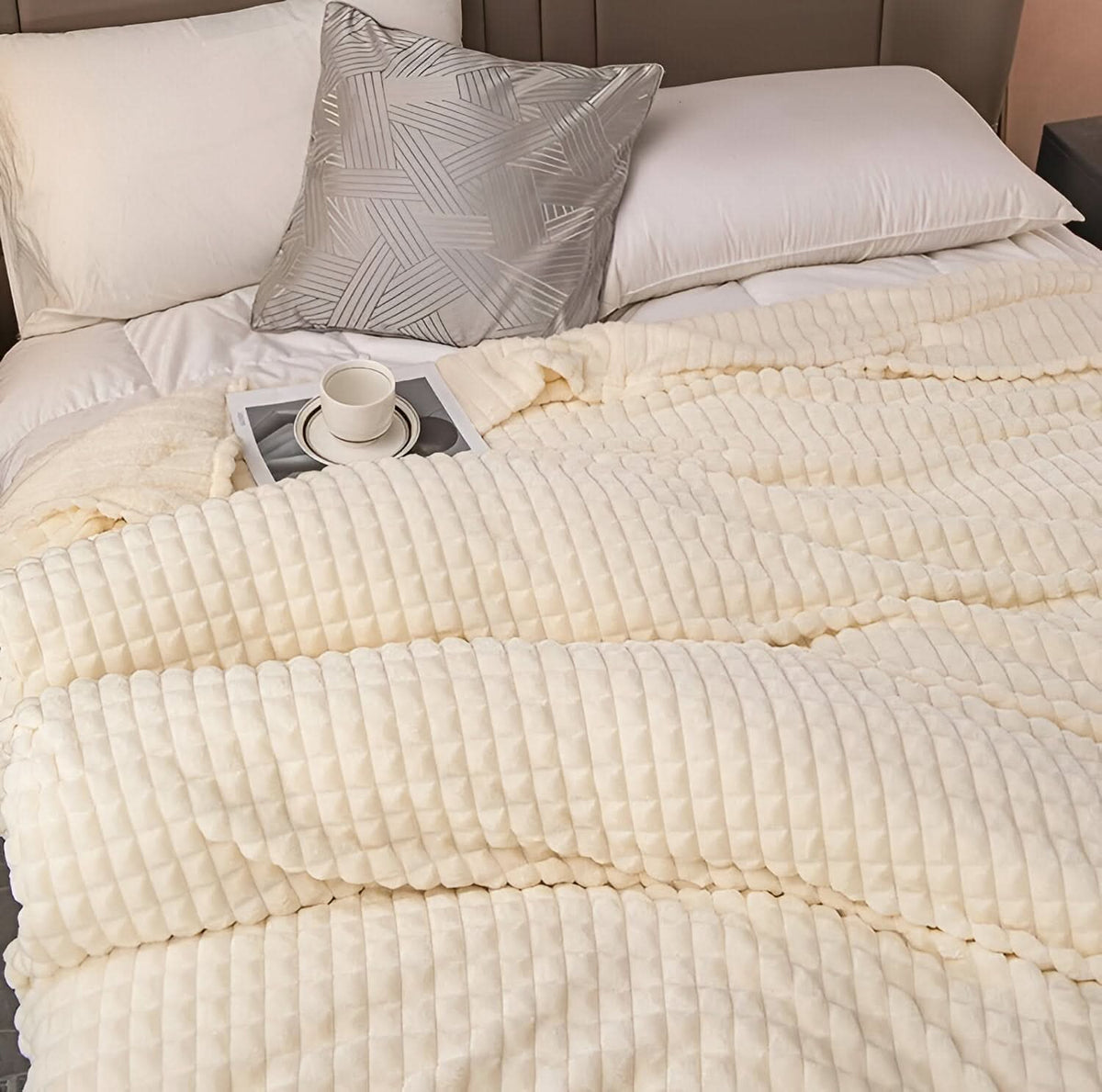 Fleece Blanket | Ultra-Soft Textured Coral Fleece | Machine-Washable