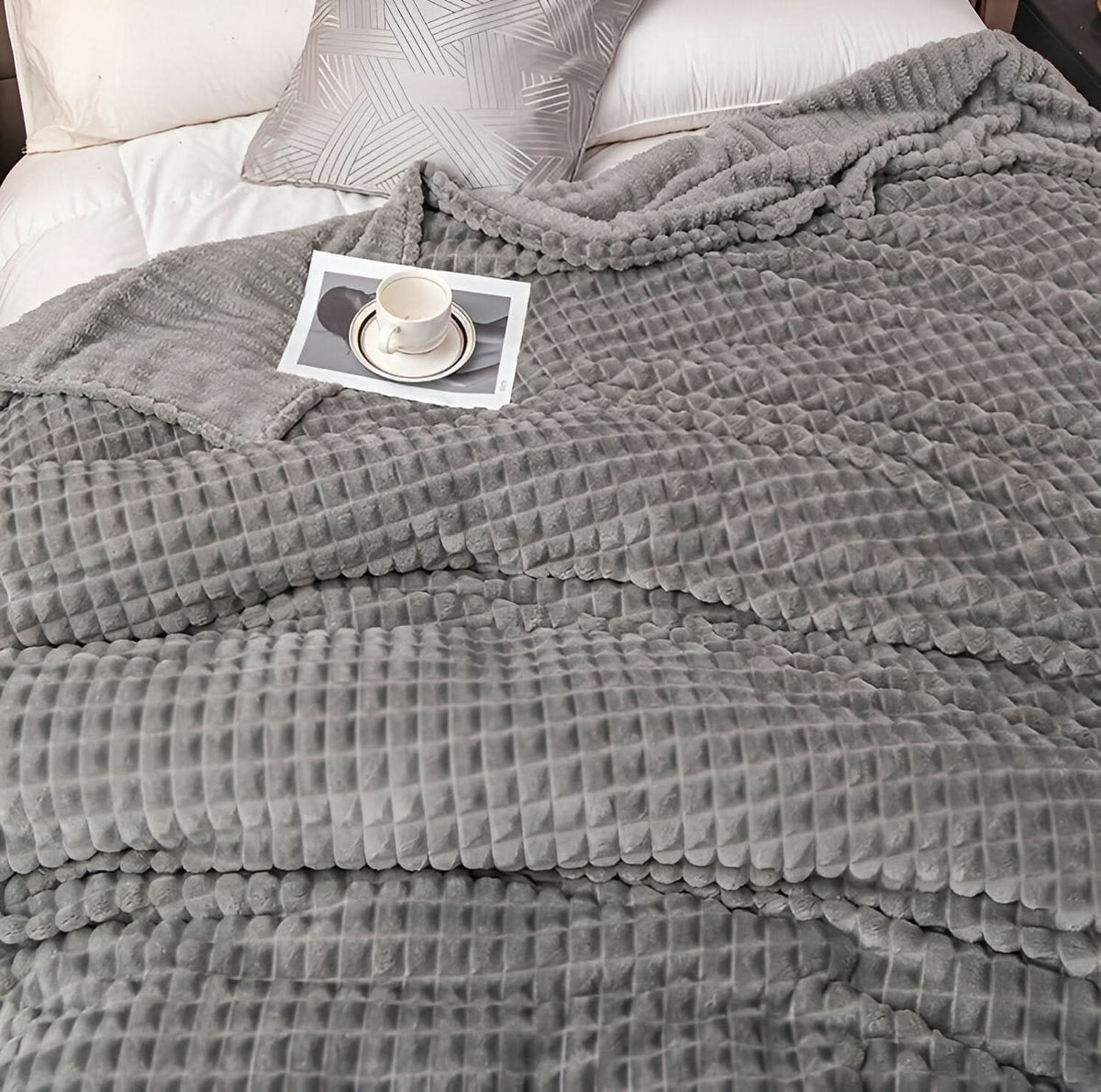 Fleece Blanket | Ultra-Soft Textured Coral Fleece | Machine-Washable