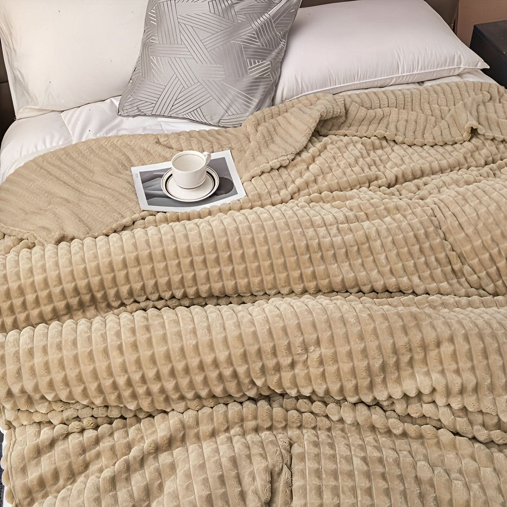 Fleece Blanket | Ultra-Soft Textured Coral Fleece | Machine-Washable