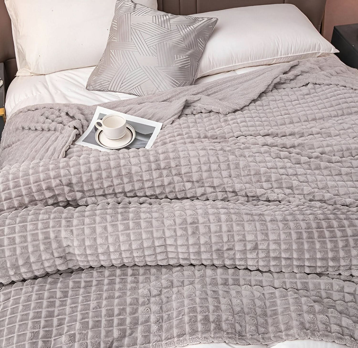 Fleece Blanket | Ultra-Soft Textured Coral Fleece | Machine-Washable