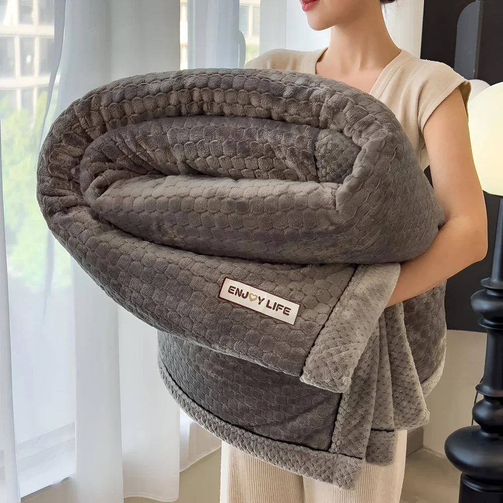 Fleece Blanket | Ultra-Soft Thick Polyester Jacquard | 120x200–200x230 cm